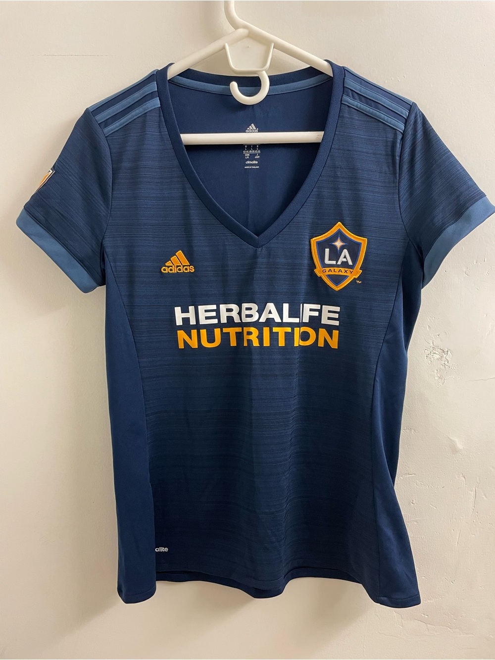 adidas LA Galaxy Navy and Gold Women's Soccer Jersey